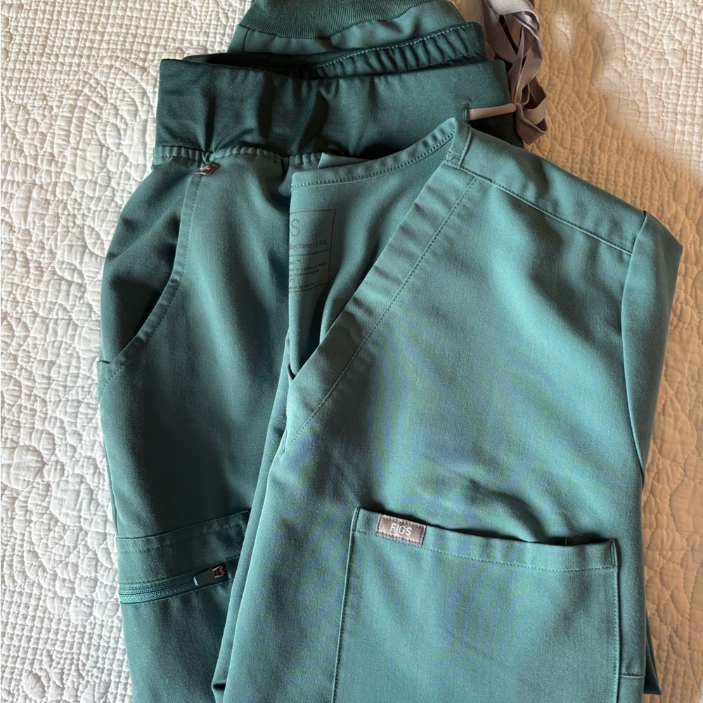 Figs Track Pants Joggers in Teal Green